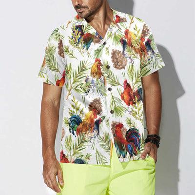 Chicken Hawaiian Shirt, Chicken With Christmas Plants Hawaiian Shirt For Men - Perfect Gift For Men, Husband, Boyfriend, Friend, Family - Image 4