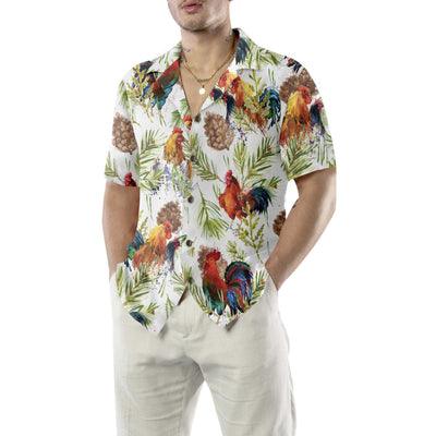 Chicken Hawaiian Shirt, Chicken With Christmas Plants Hawaiian Shirt For Men - Perfect Gift For Men, Husband, Boyfriend, Friend, Family - Image 5