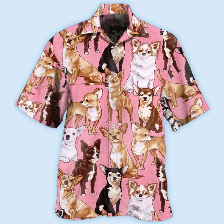 Chihuahua Aloha Hawaii Shirt - Dog Basic Pink Hawaiian Shirt For Summer - Perfect Gift For Dog Lovers, Friend, Family - Image 2