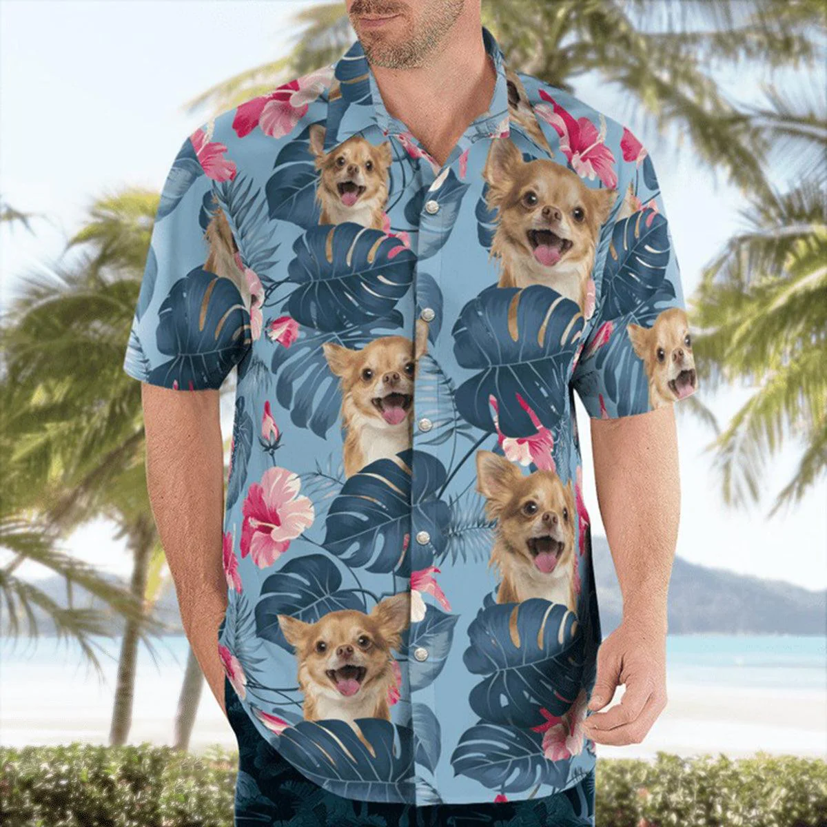 Chihuahua Aloha Hawaiian Shirt, Chihuahua Tropical Floral Pattern Aloha Shirt For Summer, Chihuahua Aloha Shirt-Perfect Gift For Men, Women, Dog Lover - Image 2