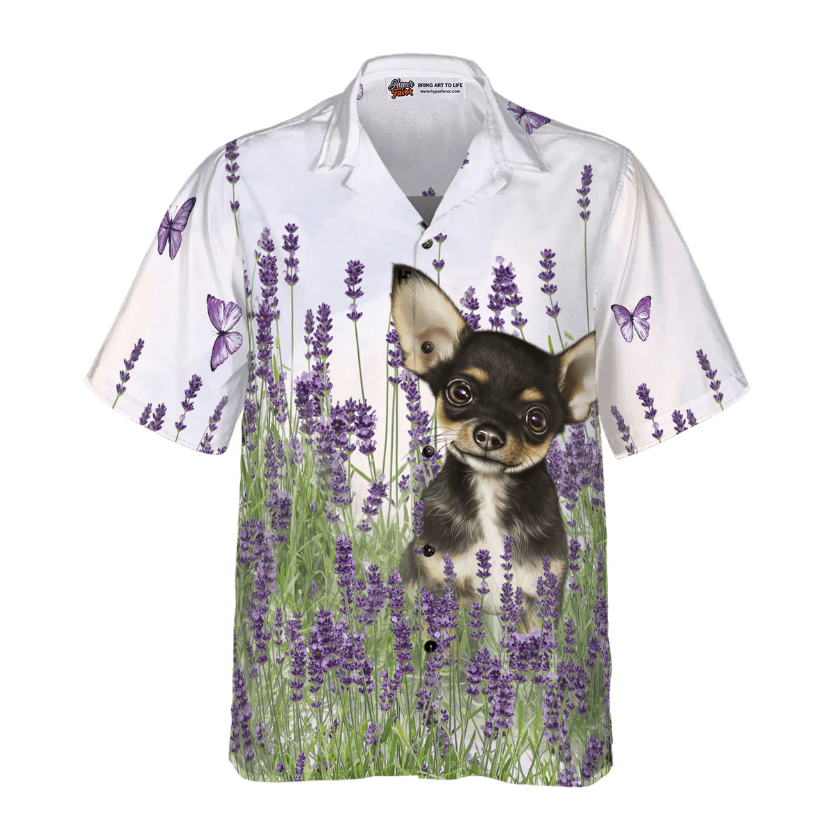 Chihuahua Hawaiian Shirt, Chihuahua Dog, Lavender Aloha Shirt For Men - Perfect Gift For Chihuahua Lover, Husband, Boyfriend, Friend, Family - Image 2