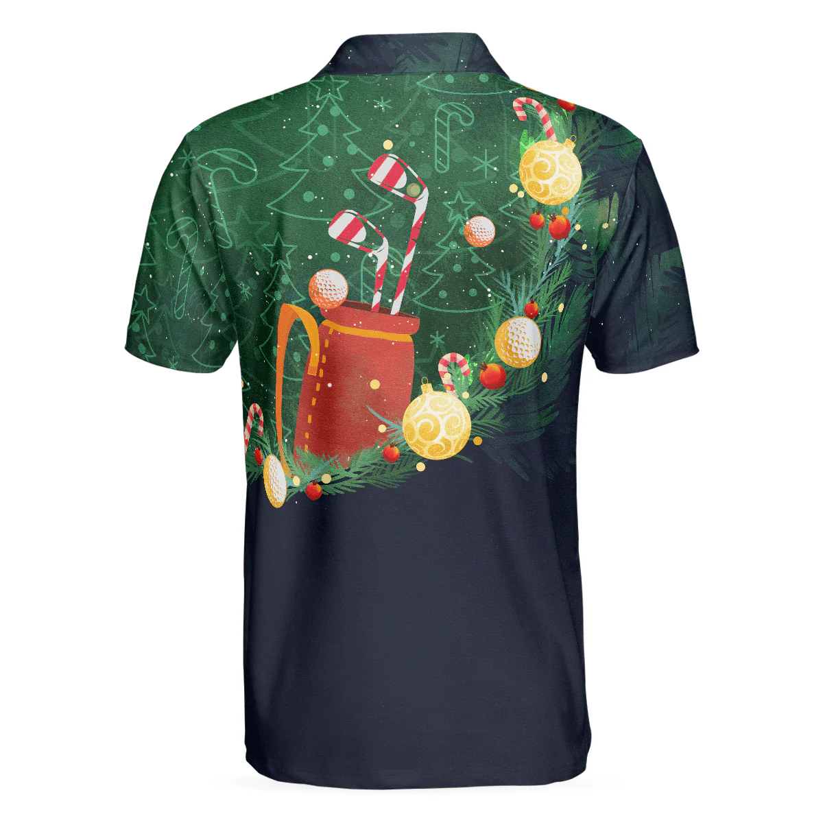 Christmas Golf Polo Shirts - Mens Golf Polo Shirts Short Sleeve- Santa Playing Golf Pattern Shirt - Christmas Shirt Idea Gift For Men - Best Gift For Golf Lovers - Image 3
