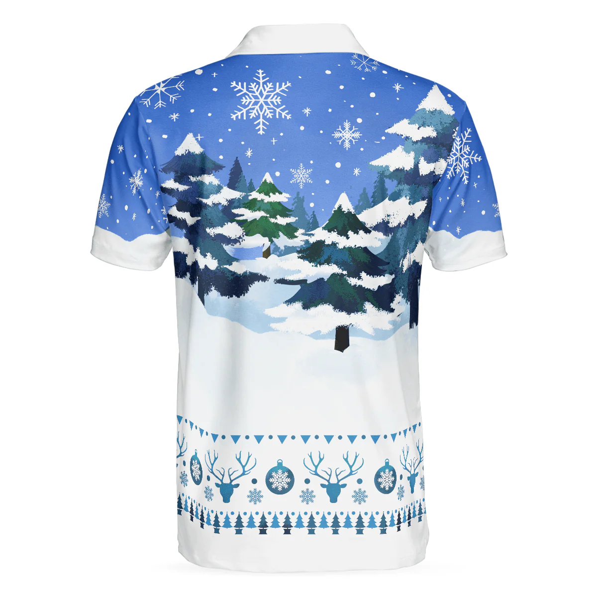 Christmas Golf Polo Shirts - Snowman Mens Golf Polo Shirts  - Funny Snowman Pattern Shirt Dry Fit - Best Gift For Golf Lovers - Image 3