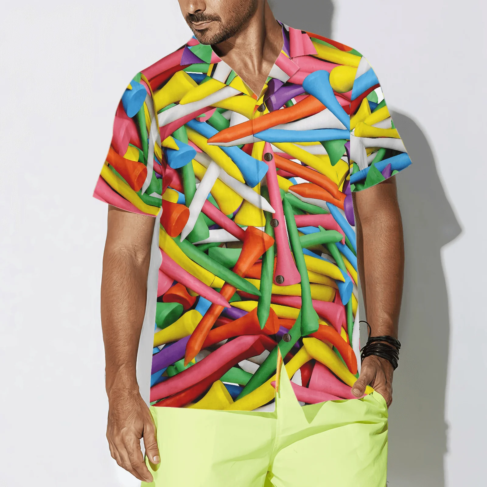 Golf Hawaiian Shirt, Colorful Golf Tee Hawaiian Shirt, Colorful Summer Aloha Hawaiian Shirt For Men Women, Gift For Friend, Family, Husband, Wife - Image 4
