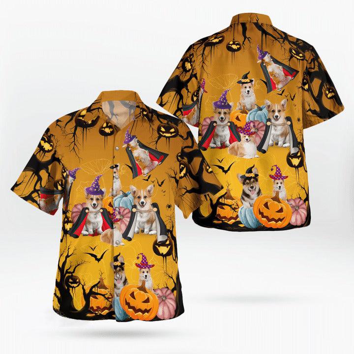 Corgi Aloha Hawaiian Shirt - Dog Halloween Hawaiian Shirt For Summer - Perfect Gift For Dog Lovers Friend, Family