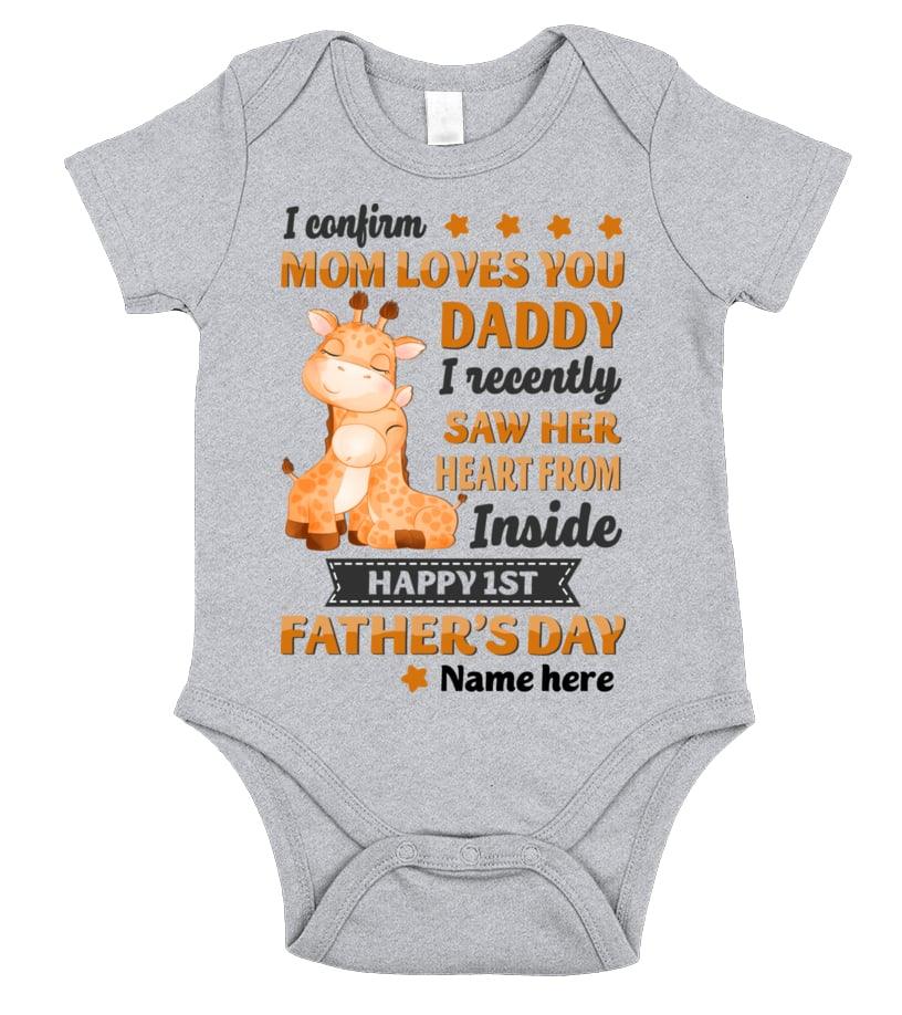 Happy 1st Father's Day Funny Baby Onesies - I love daddy onesie Cute Baby Bodysuit Onesies, Personalized Newborn Onesies, Cool Onesies - Image 2