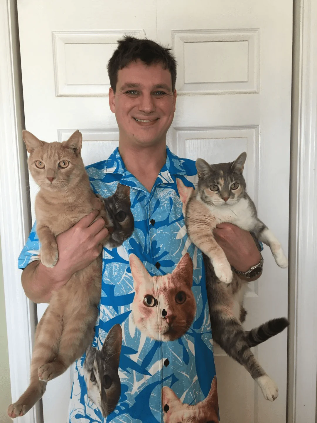 Hawaiian Shirt With My Dogs Face - Leaves & Flowers Pattern Blue Color Aloha Shirt - Personalized Hawaiian Shirt For Men & Women, Pet Lovers - Image 7