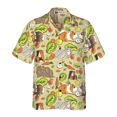 Guinea Pig Hawaiian Shirt, Cute Guinea Pig Aloha Shirt For Men - Perfect Gift For Husband, Boyfriend, Friend, Family - Image 2