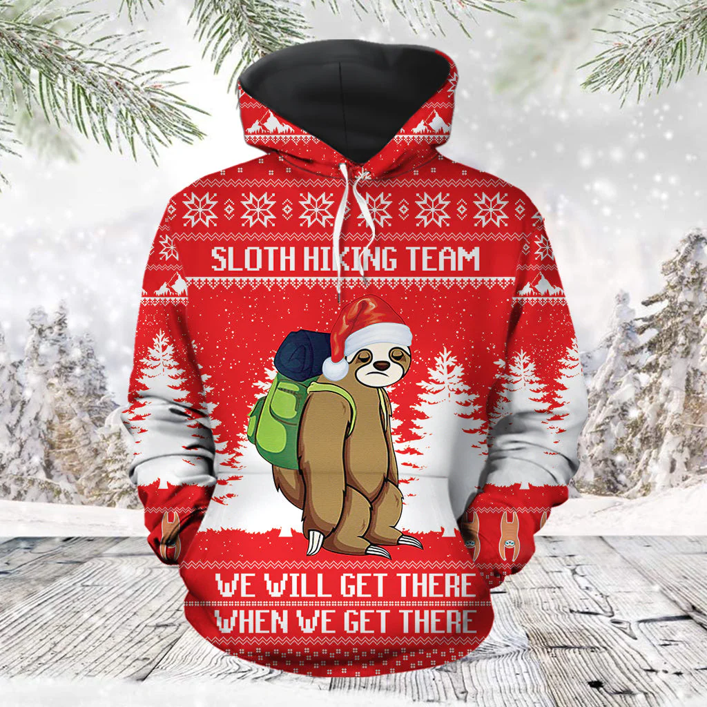 Sloth Hiking Pullover Premium Hoodie We Will Get There, Perfect Outfit For Men And Women On Christmas New Year Autumn Winter - Image 2