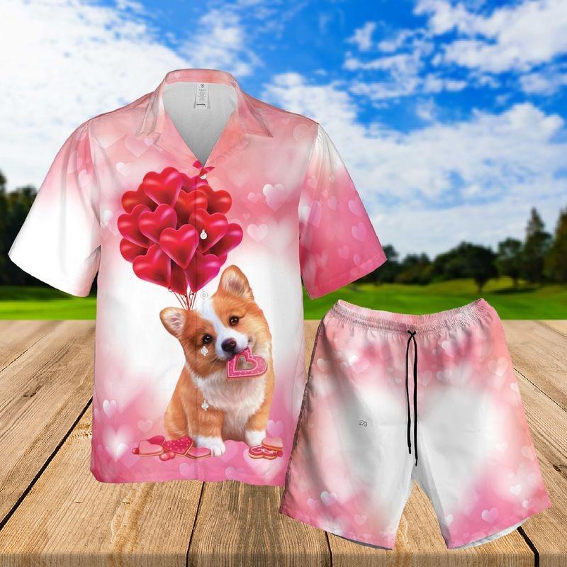 Corgi Aloha Hawaiian Shirt - Corgi Puppy Hawaiian Shirt, My Fur Ever Valentine Hawaiian Shirt For Men & Women, Corgi Lover