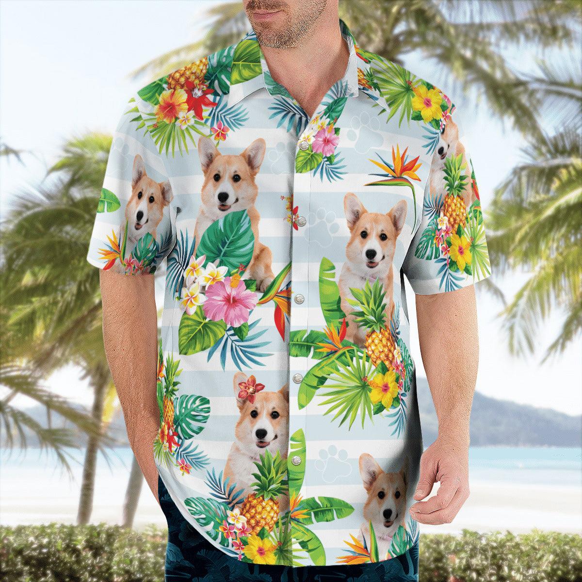 Corgi Hawaiian Shirt, Corgi Tropical Pattern Hawaiian Shirt, Corgi Pineapple Aloha Shirt - Perfect Gift For Men, Women, Dog Lover, Friend, Family - Image 4