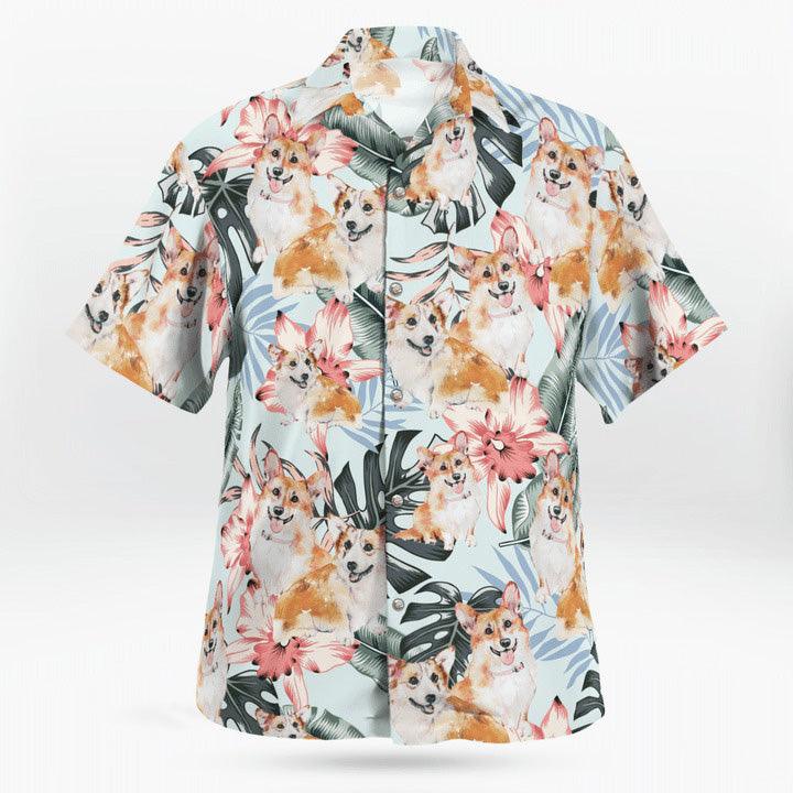 Corgi Hawaiian Shirt, Corgi Tropical Pattern Hawaiian Shirt, Funny Corgi Dog Aloha Shirt - Perfect Gift For Men, Women, Dog Lover, Friend, Family - Image 2