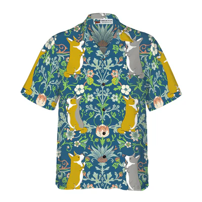 Corgi Hawaiian Shirt, The Magical Forest Corgi Aloha Shirt For Men - Perfect Gift For Corgi Lovers, Husband, Boyfriend, Friend, Family - Image 2