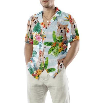 Corgi Hawaiian Shirt, Tropical Flower Corgi Aloha Shirt For Men And Women - Perfect Gift For Corgi Lovers, Husband, Boyfriend, Friend, Family - Image 5