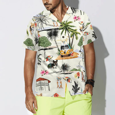 Corgi Hawaiian Shirt, Tropical Summer, Hawaiian Beach Aloha Shirt For Men - Perfect Gift For Corgi Lovers, Husband, Boyfriend, Friend, Family - Image 5