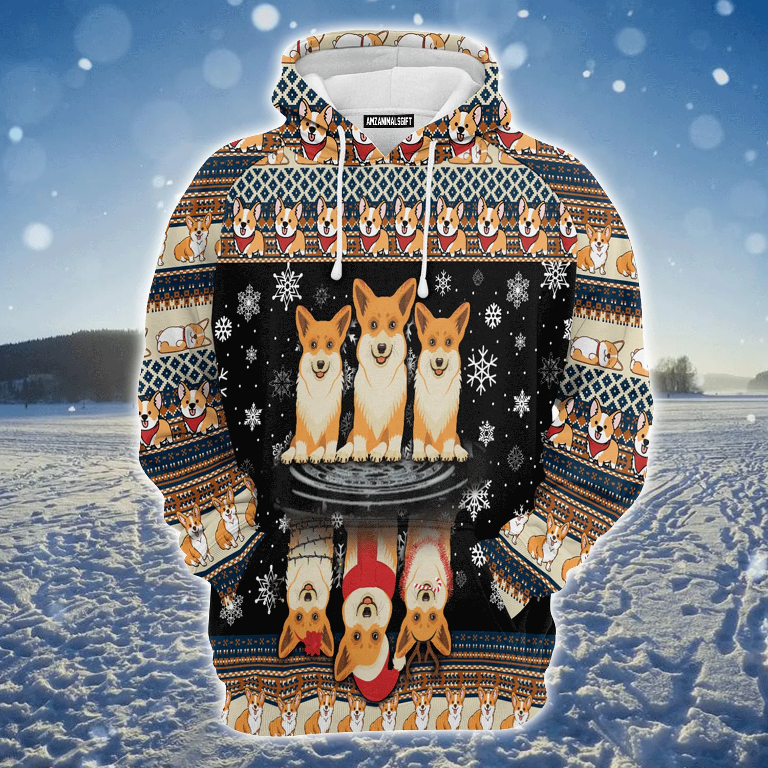 Corgi Premium Christmas Hoodie, Pembroke Welsh Corgi Christmas Unisex Hoodie For Men & Women - Perfect Gift For Christmas, Corgi Lover