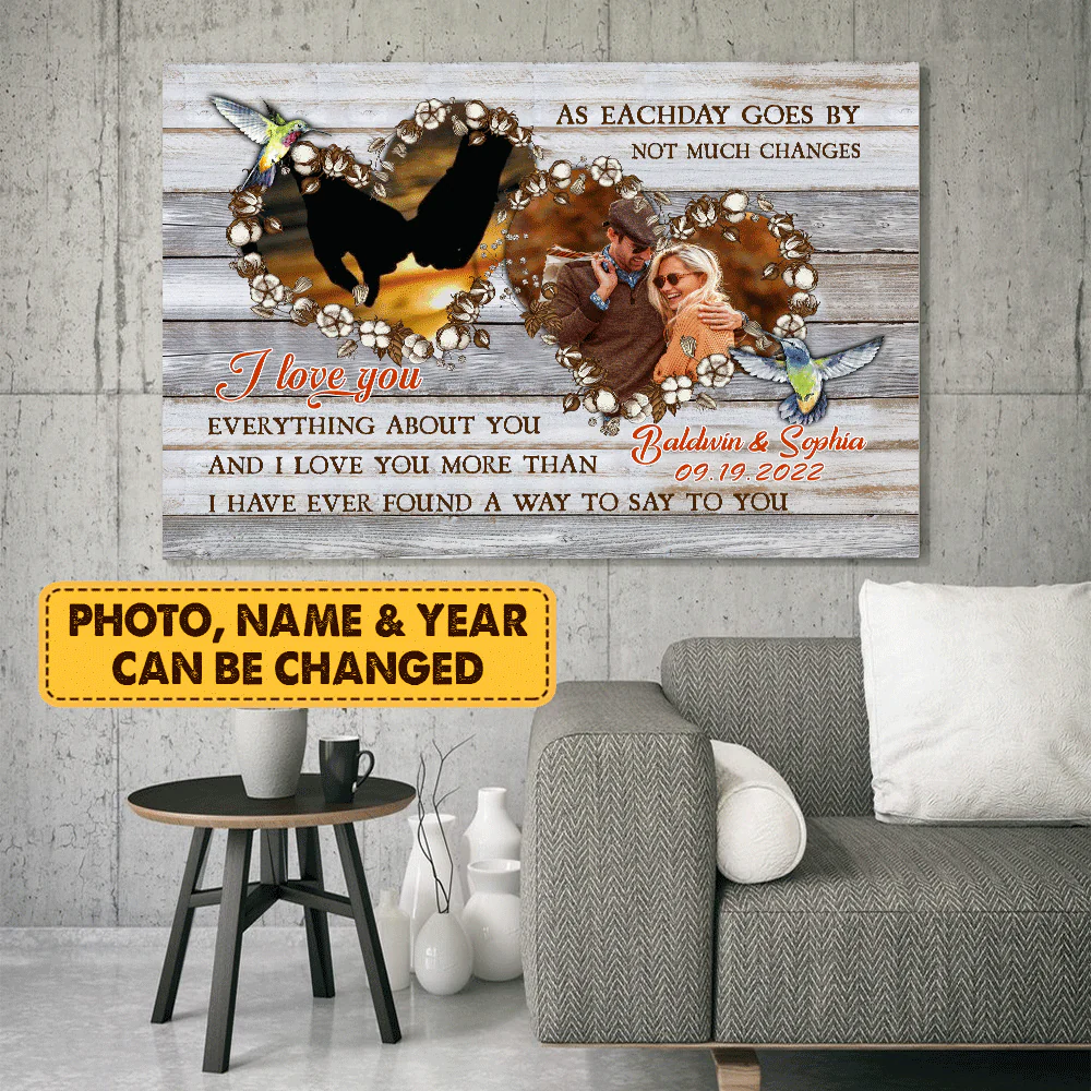 Couple Canvas - Personalized Custom Landscape Canvas - Heart Couple, I Love You - Custom Gift for Couple, Lovers, Family - Image 2