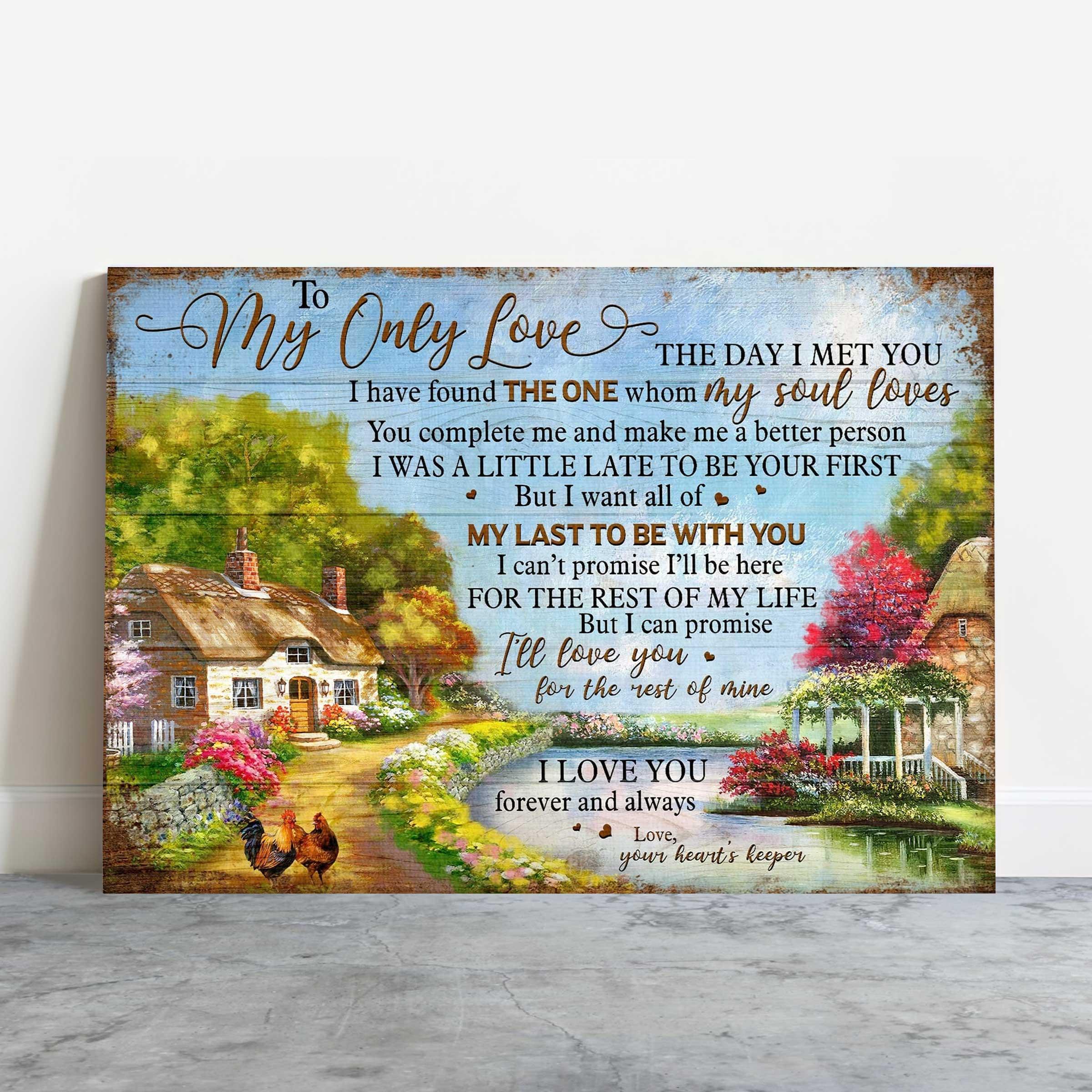Couple Landscape Canvas - Beautiful Village Premium Wrapped Canvas - Gift For Couple, Spouse, Lover- I can promise to love you for the rest of my life - Image 2