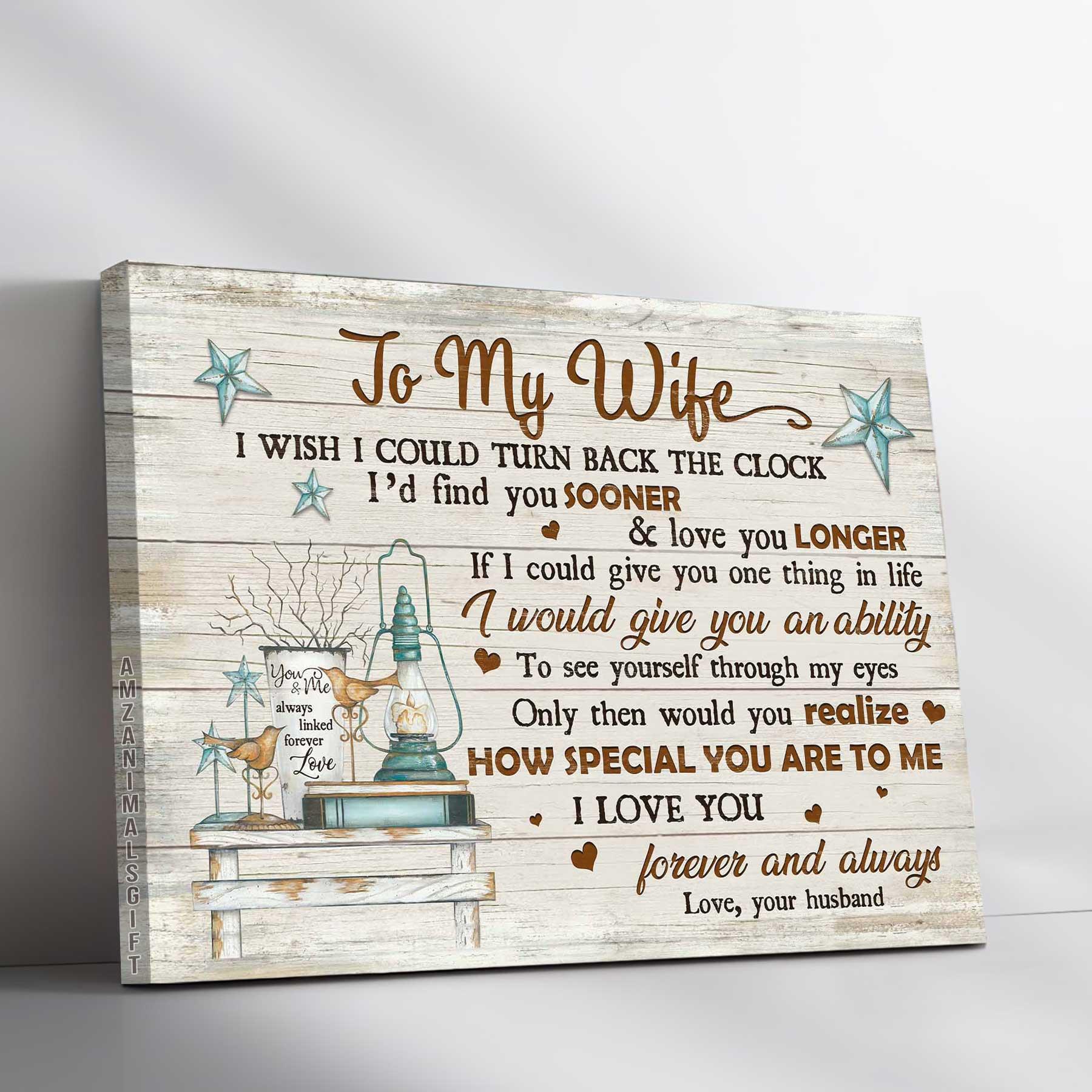 Couple Premium Wrapped Landscape Canvas - To My Wife, Vintage Lantern, Blue Stars, How Special You Are To Me Canvas - Perfect Gift For Wife, Spouse