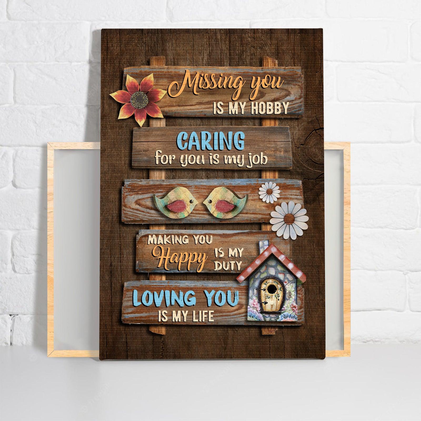 Couple Premium Wrapped Portrait Canvas - Bird Couple, Sweet Home, Vintage Painting, Loving You Is My Life - Gift For Couple, Spouse, Lover - Image 2