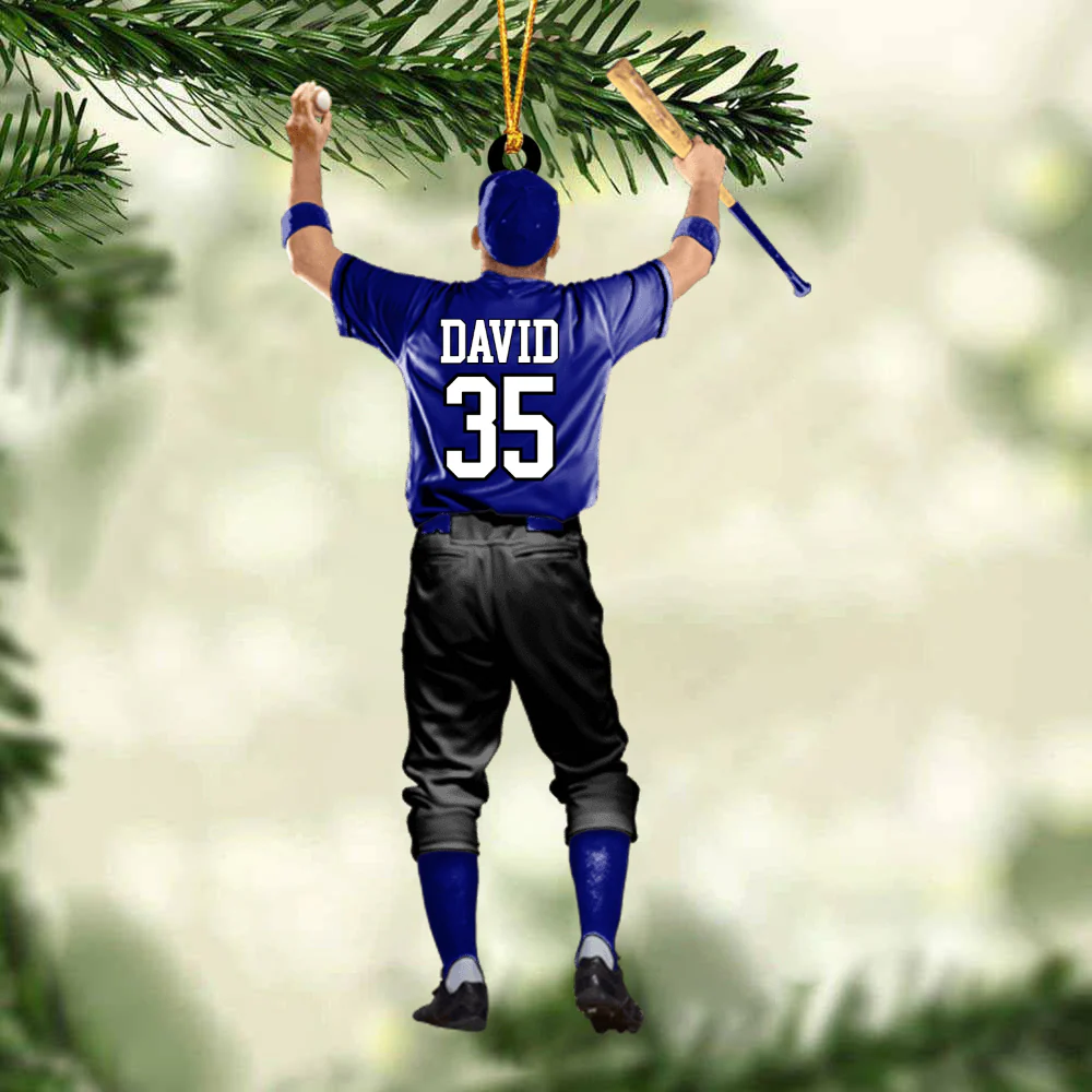 Custom Baseball Acrylic Ornament, Personalized Baseball Man Winner Acrylic Ornament For Baseball Lover, Christmas, Family - Image 3