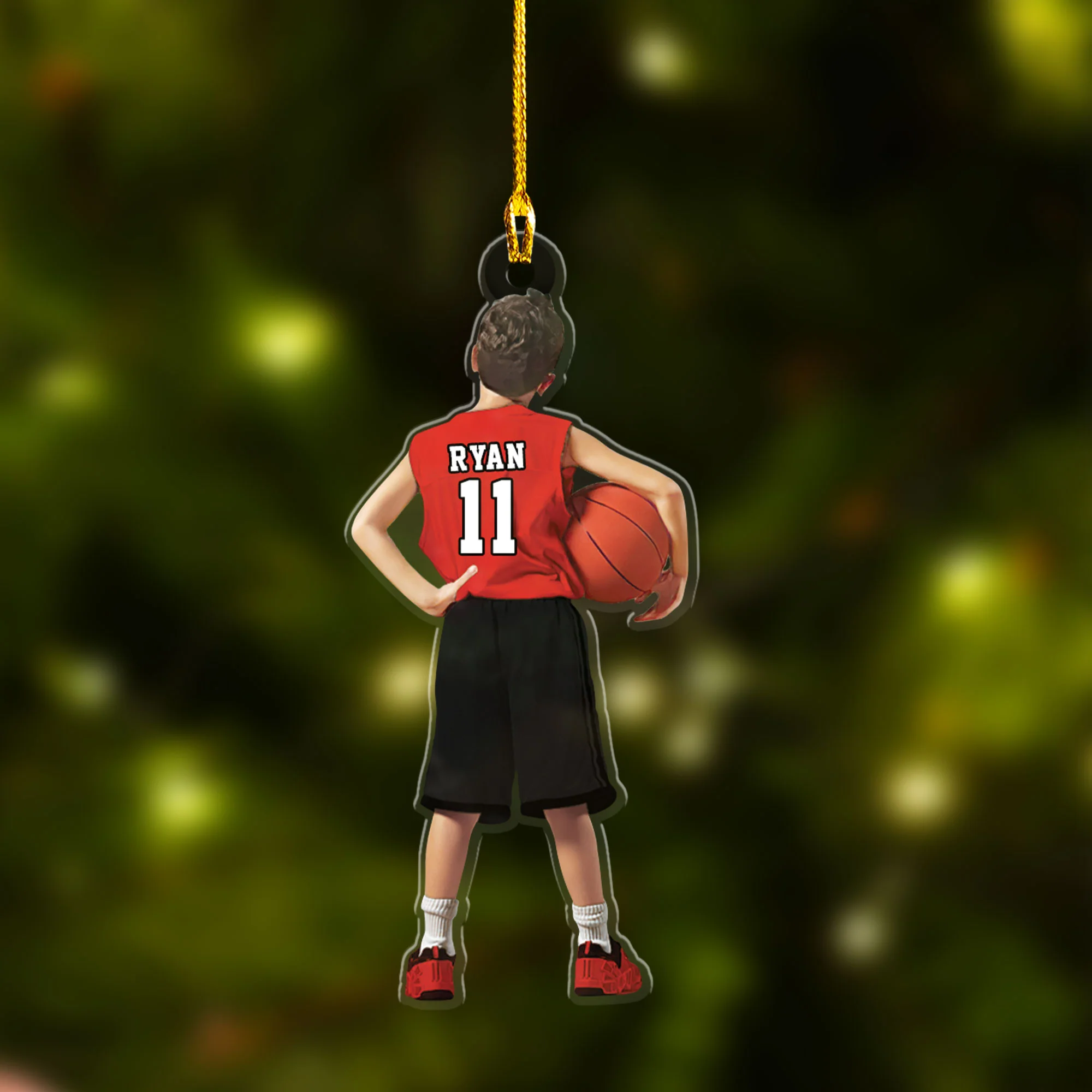Custom Basketball Acrylic Christmas Ornament, Personalized Kids Little Boy Basketball Acrylic Ornament For Basketball Lover, Christmas - Image 3