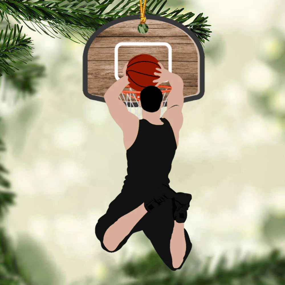 Custom Basketball Acrylic Christmas Ornament, Personalized Basketball Man Slam Dunk Ornament For Basketball Lover, Christmas, New Year - Image 2