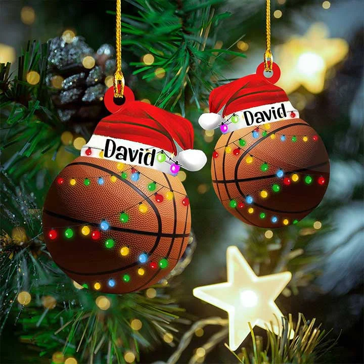 Custom Basketball Acrylic Christmas Keychain, Personalized Basketball Name & Number Acrylic Keychain For Basketball Lover,Christmas,New Year - Image 5