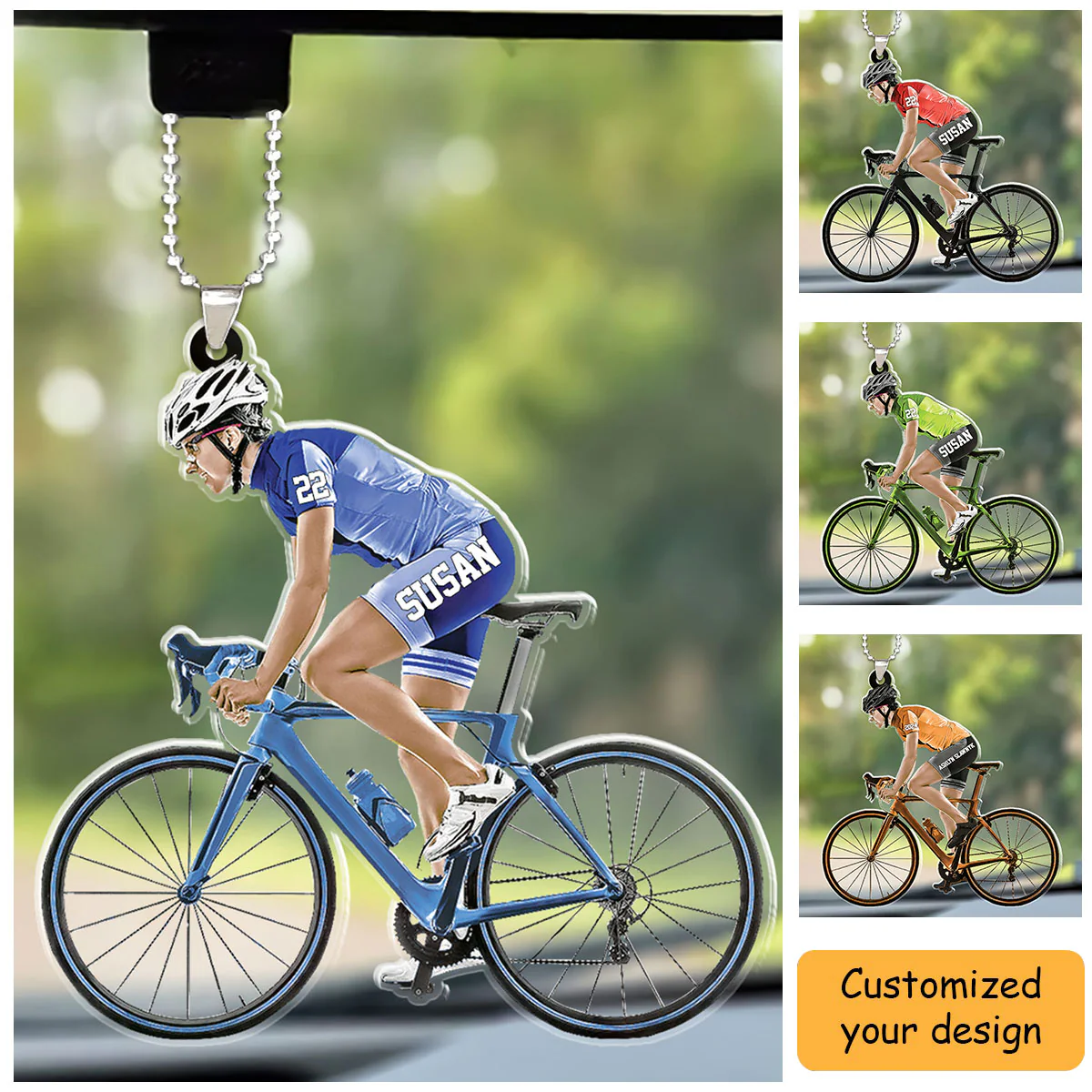 Custom Bike Riding Christmas Car Ornament, Personalized Bike Riding Player Car Ornament Christmas For Bike Riding Lover, Christmas, New Year - Image 2