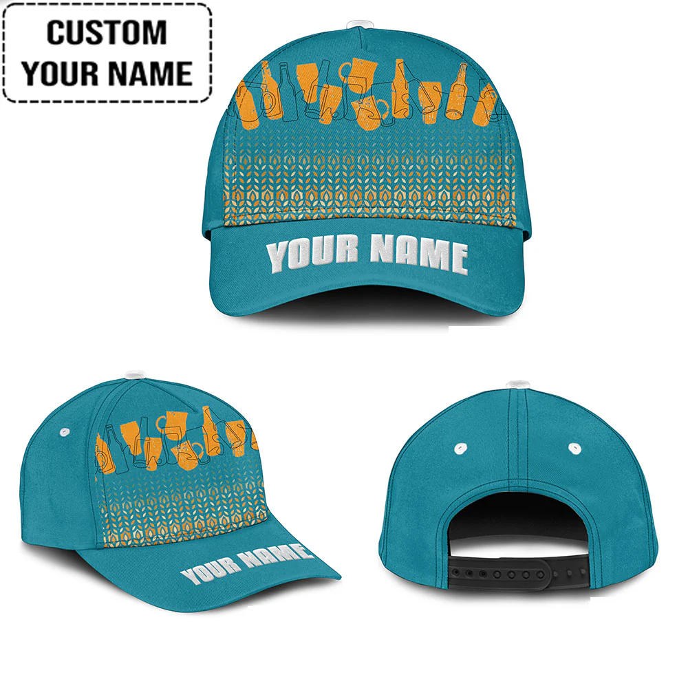 Custom Blue Orange Beer Pattern Design Oktoberfest Beer Festival Performance Baseball Jersey - Image 6