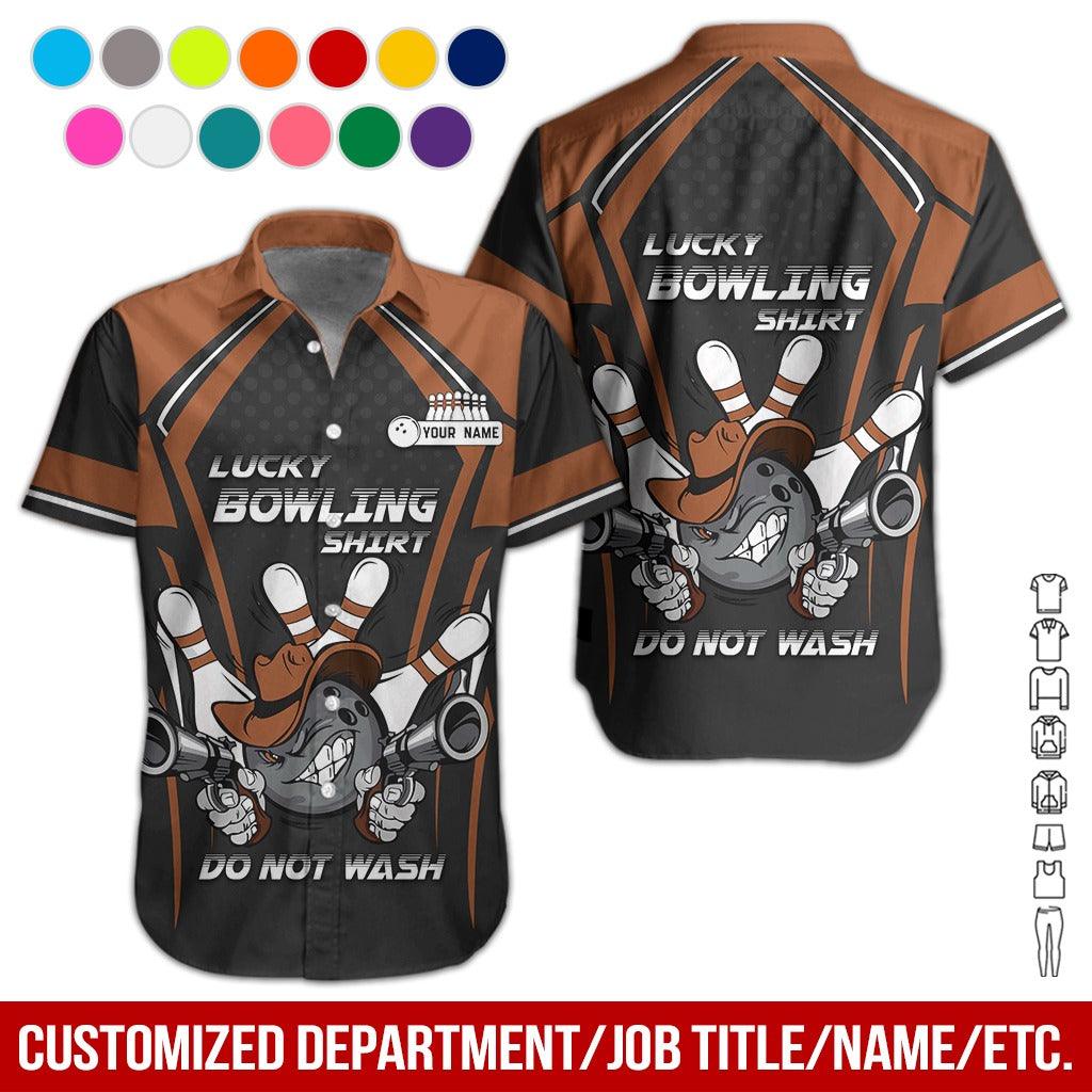 Custom Bowling Aloha Hawaiian Shirt - Bowling Ball And Guns Cowboy Do Not Wash Bowling Personalized Name Hawaiian Shirt For Men & Women, Bowling Lover - Image 3