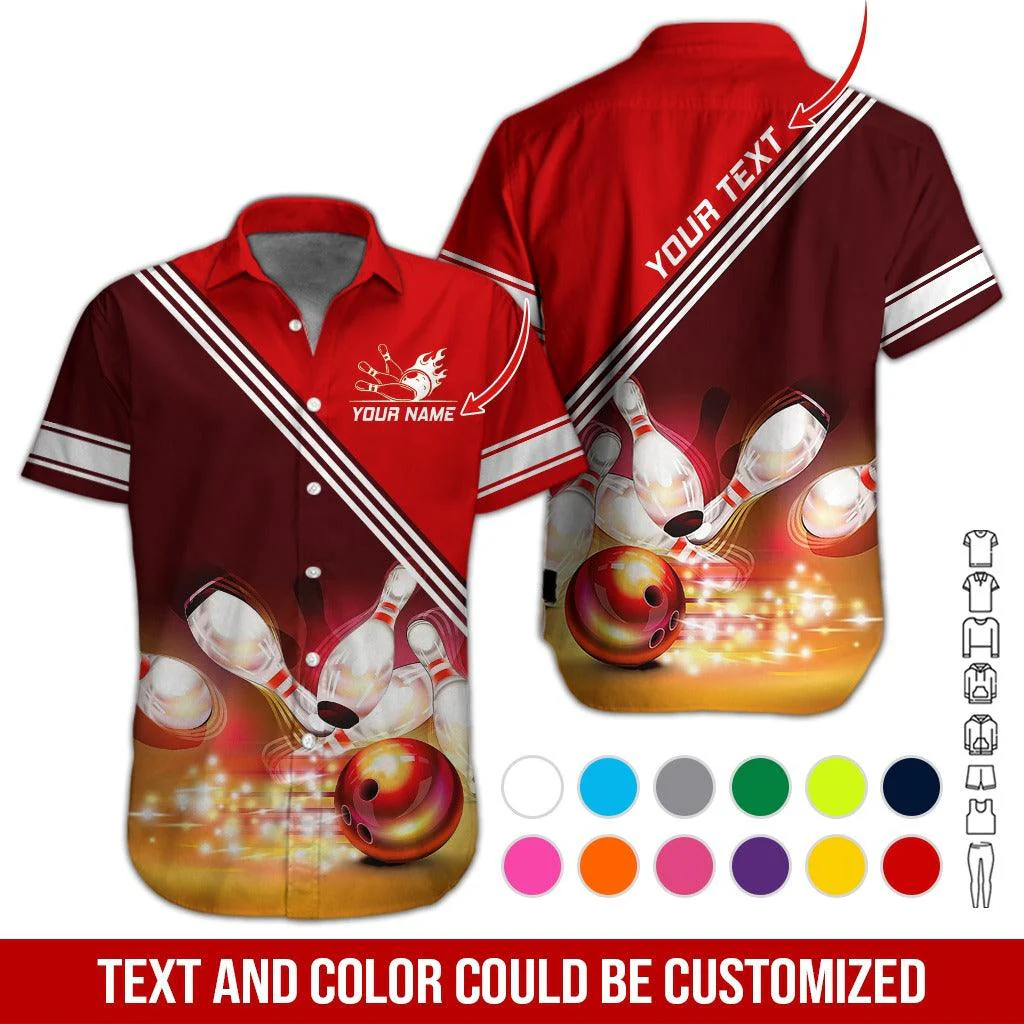 Custom Bowling Aloha Hawaiian Shirt - Twinkle Amazing Bowling Pattern Personalized Name Hawaiian Shirt For Men & Women, Bowling Lover