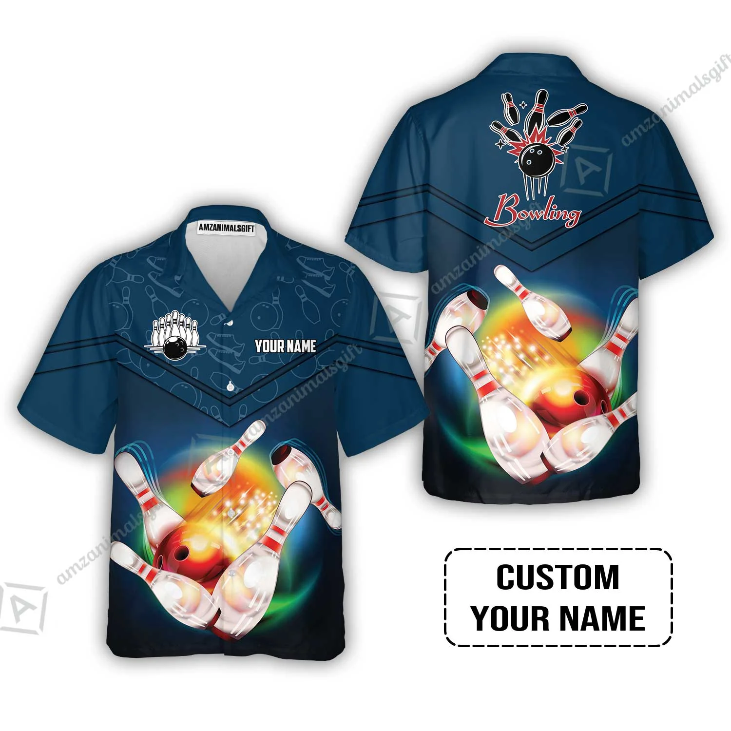 Custom Bowling Bowling Jersey - Amazing Bowling Ball Pattern And Shoe Personalized Name Bowling Jersey - Image 6