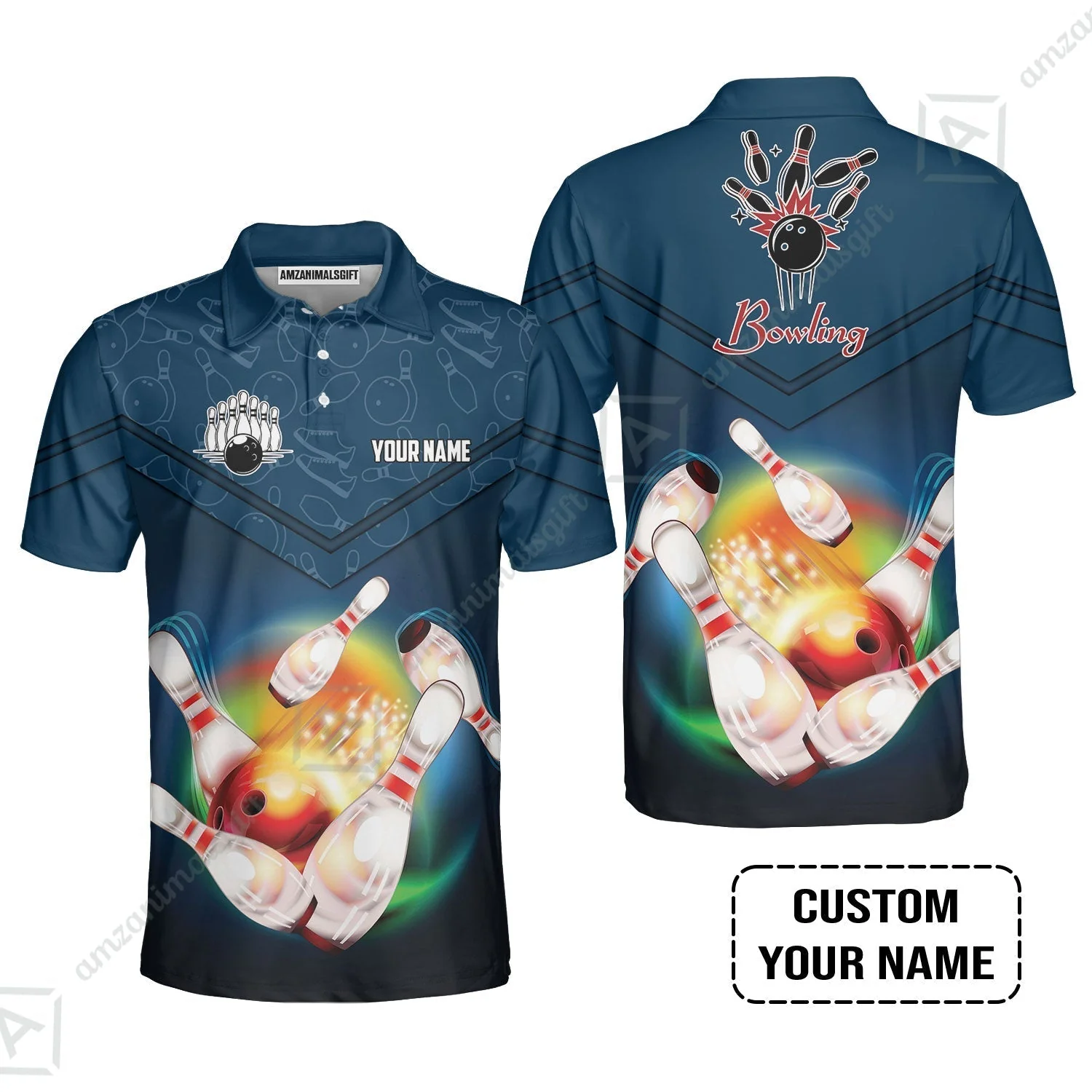 Custom Bowling Hoodie - Amazing Bowling Ball Pattern And Shoe Personalized Name Hoodie - Image 5