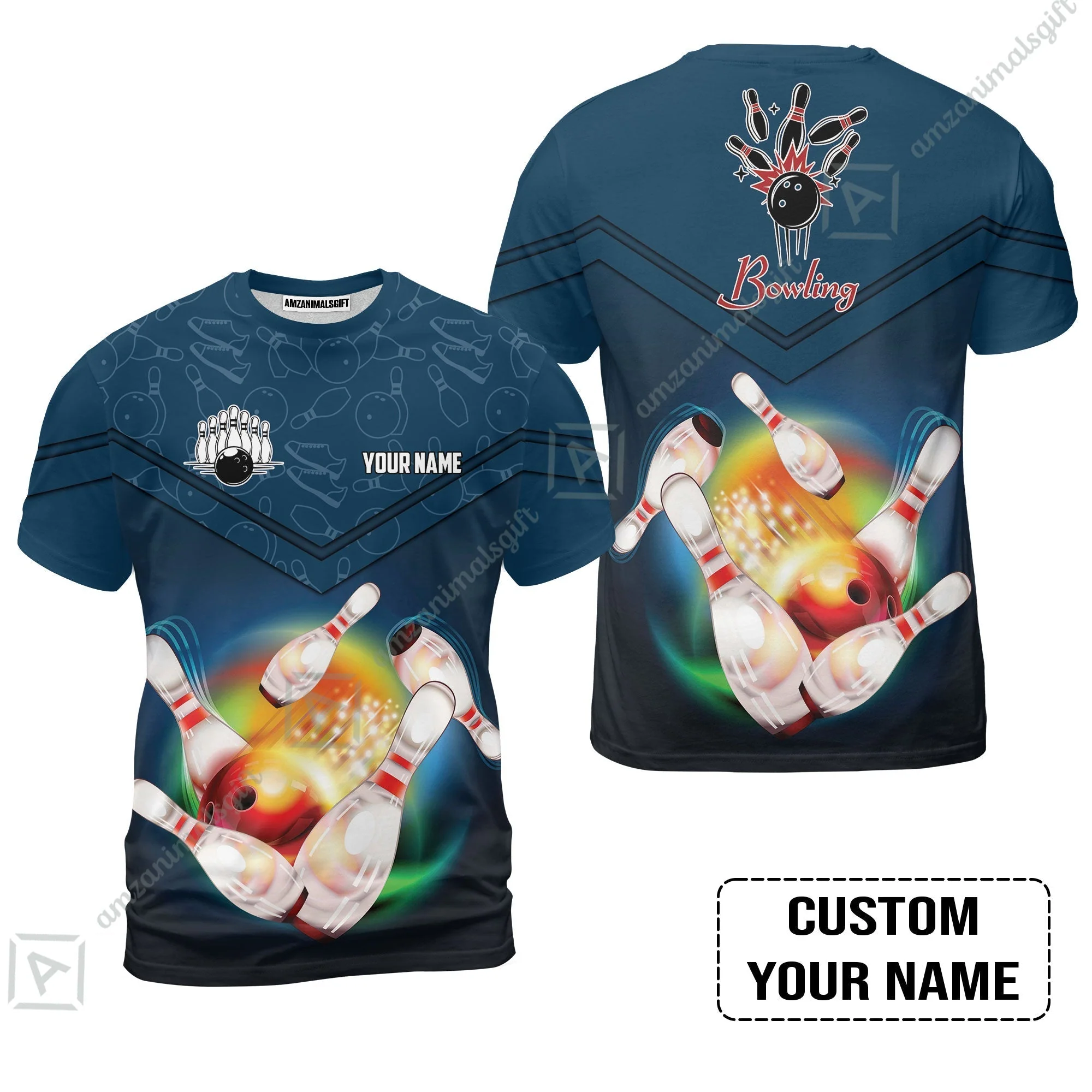 Custom Bowling Hoodie - Amazing Bowling Ball Pattern And Shoe Personalized Name Hoodie - Image 7