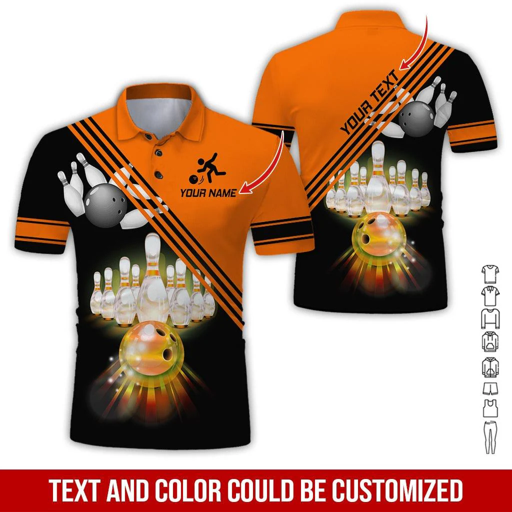 Custom Bowling Men Polo Shirt - Amazing Bowling Ball, Line Pattern Personalized Name Polo Shirt - Perfect Bowling Gift For Men, Bowling Lover - Image 5