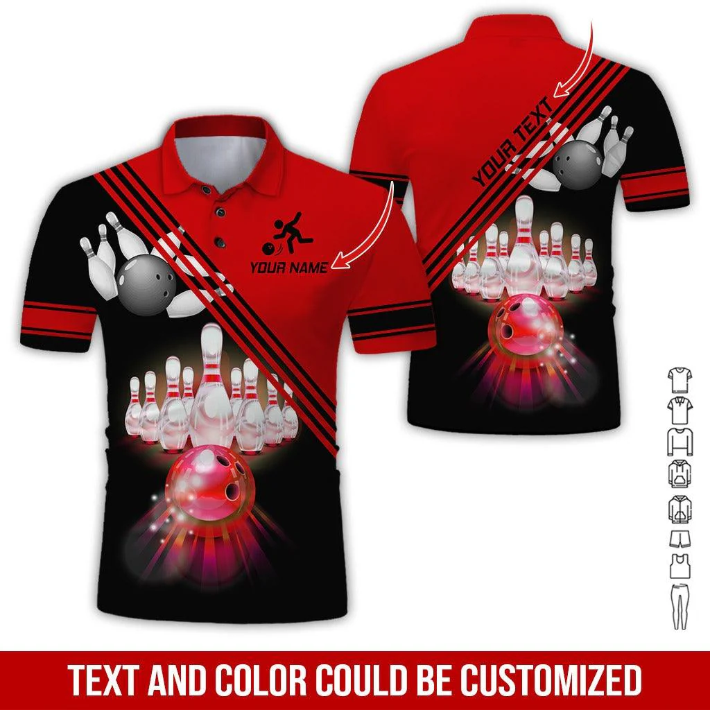 Custom Bowling Men Polo Shirt - Amazing Bowling Ball, Line Pattern Personalized Name Polo Shirt - Perfect Bowling Gift For Men, Bowling Lover - Image 6