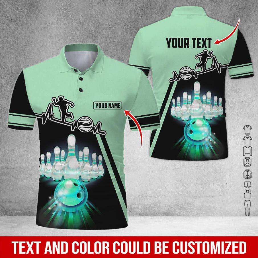 Custom Bowling Men Polo Shirt - Amazing Bowling Ball Pattern Personalized Name Polo Shirt - Perfect Bowling Gift For Men, Bowling Lover - Image 6