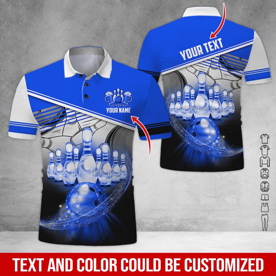 Custom Bowling Men Polo Shirt - Cool Bowling Ball Pattern And Beer Personalized Name Polo Shirt - Perfect Bowling Gift For Men, Bowling Lover - Image 6