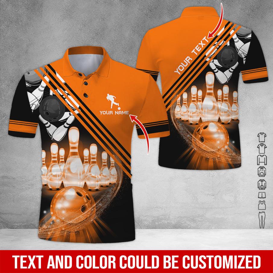 Custom Bowling Men Polo Shirt - Cool Men Playing Bowling Pattern Personalized Name Polo Shirt - Perfect Bowling Gift For Men, Bowling Lover