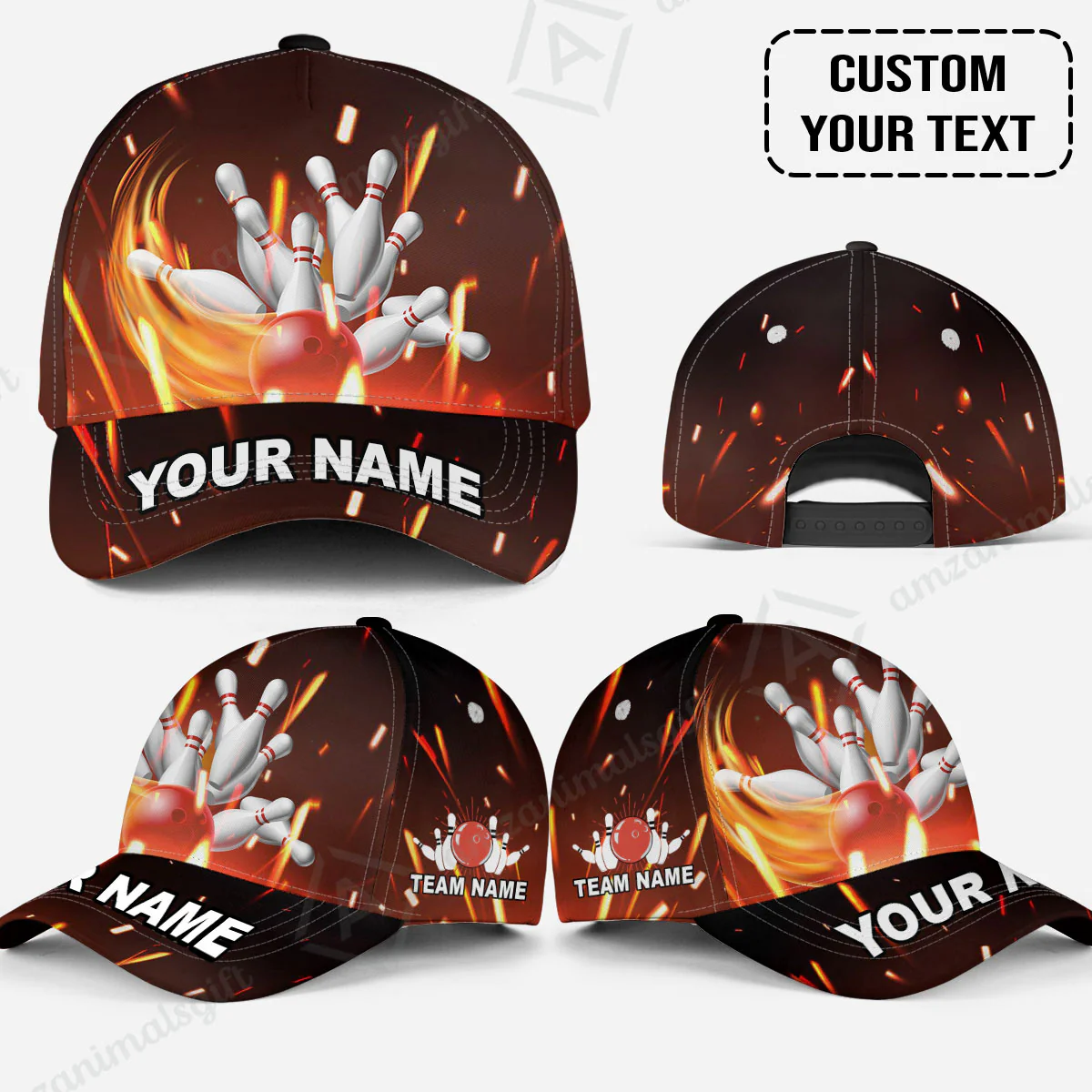 Custom Bowling Team Jerseys Polo Shirts, Bowling uniforms Flame Bowling Ball And Pins Short Sleeve Polo For Men Women Bowlers - Image 17