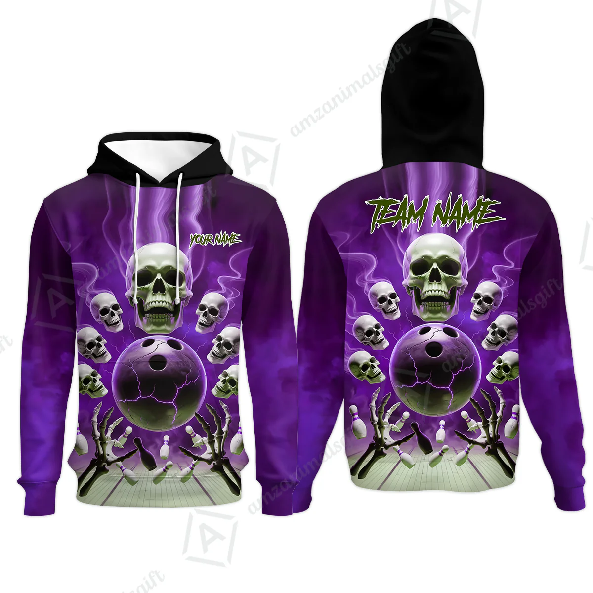 Custom Dark Fantasy Skeleton Bowling Team Jersey, Bowling Uniforms, Personalize Name And Team Name - Image 29