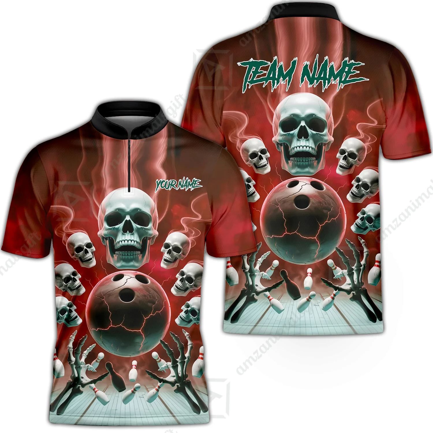 Custom Dark Fantasy Skeleton Bowling Team Jersey, Bowling Uniforms, Personalize Name And Team Name - Image 48