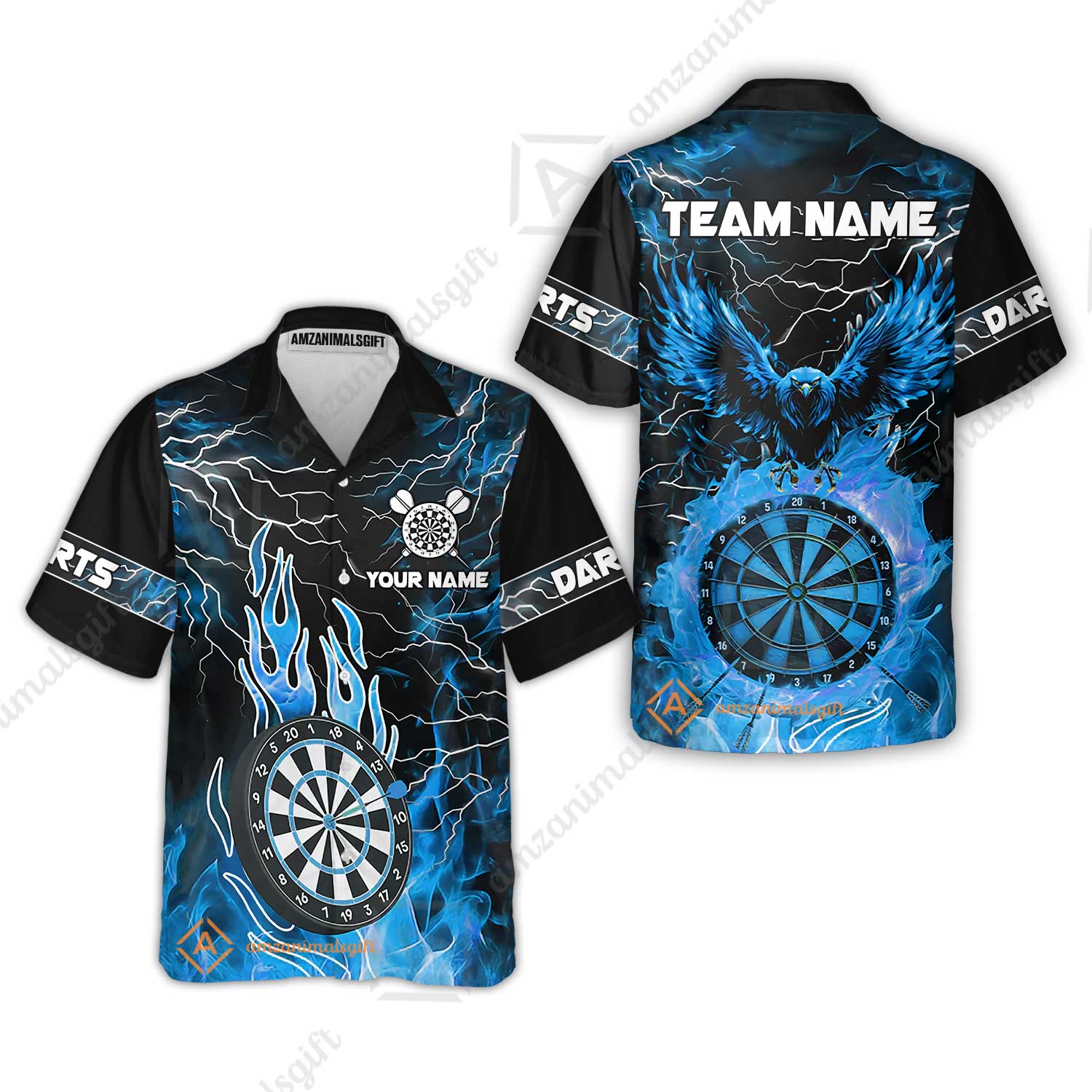 Custom Darts Team Jersey, Dartboard Fire Flame Custom Eagle Darts Jersey Polo Quarter-Zip Shirts, Custom Name And Team Name Darts Uniforms Jersey - Image 33