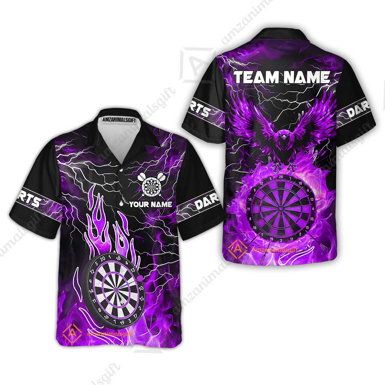 Custom Darts Team Jersey, Dartboard Fire Flame Custom Eagle Darts Jersey Polo Quarter-Zip Shirts, Custom Name And Team Name Darts Uniforms Jersey - Image 34