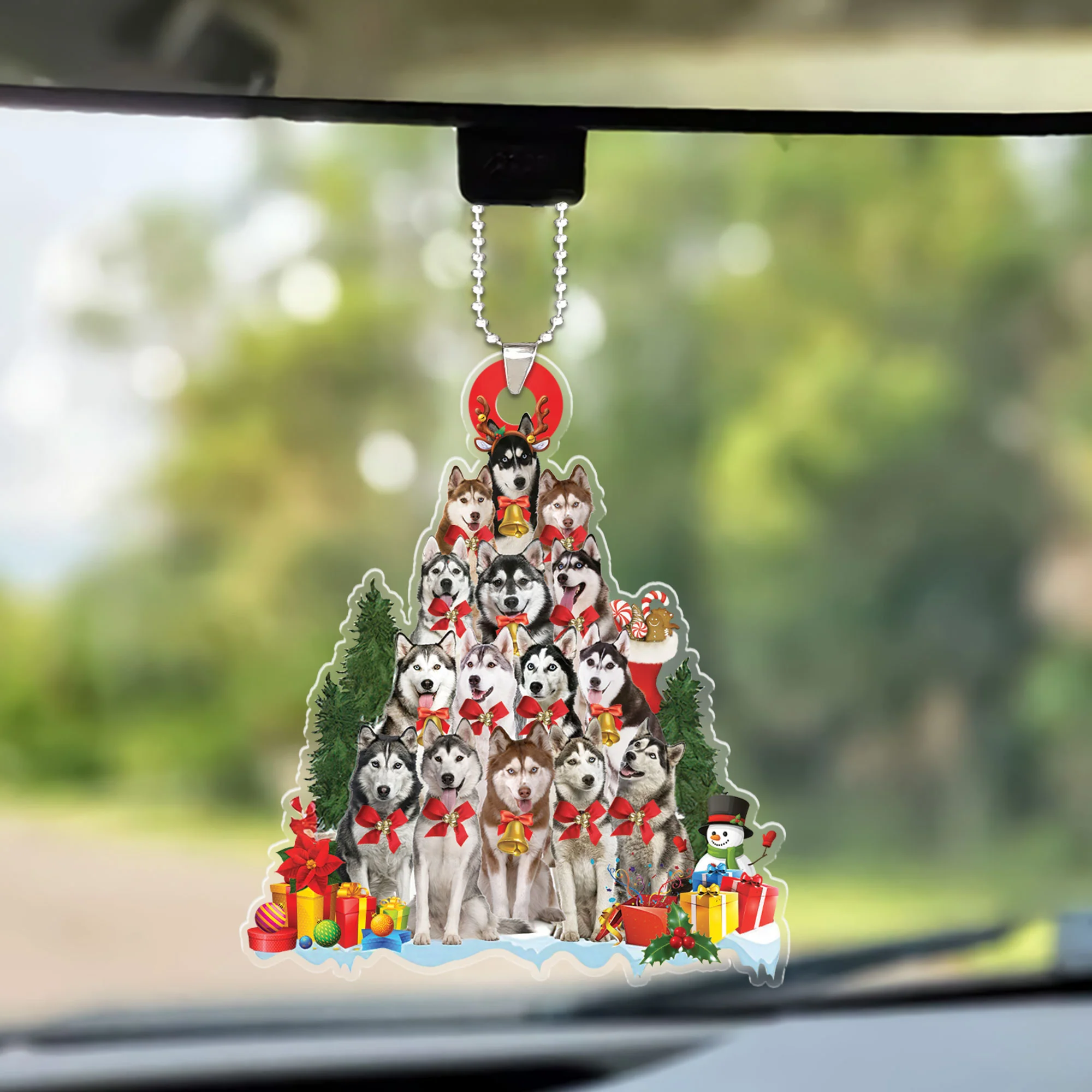 Custom Dog Christmas Car Ornament, Personalized Awesome Husky Dog Whippet Tree & Gift Car Ornament for Dog Lover, Christmas - Image 2