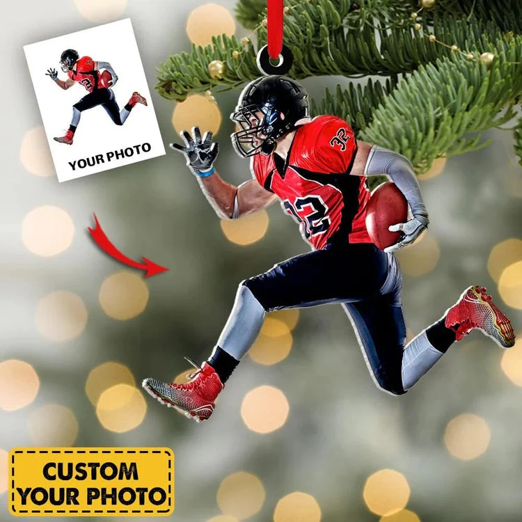 Custom Football Player Ornament - Personalized Gift for Football Lovers - Custom Photo Ornament For Football Fans - Image 3