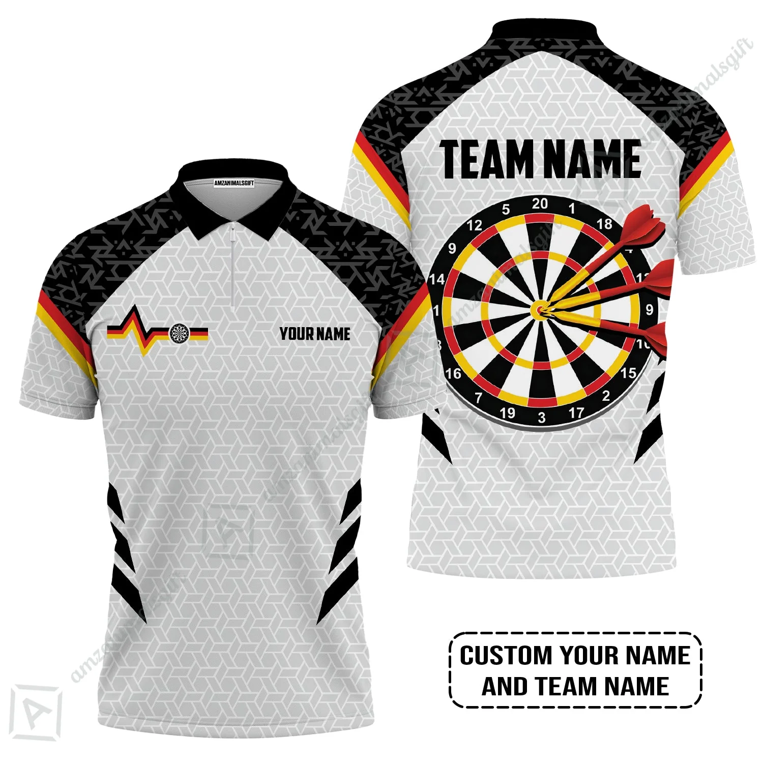 Custom Germany Darts Long Polo Shirt, Personalized Darts For Team Long Polo Shirt - Image 4
