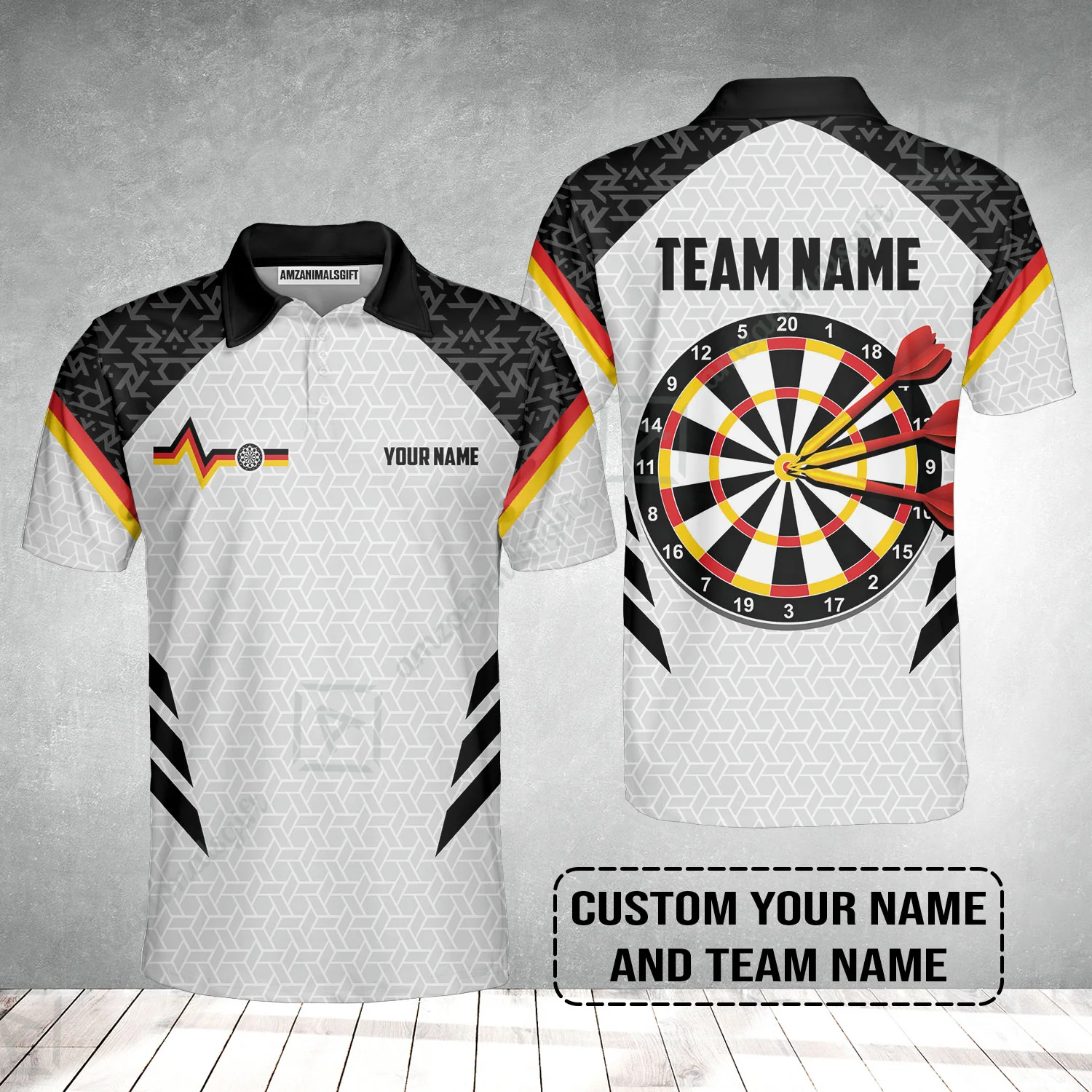 Custom Germany Darts Men Polo Shirt, Personalized Darts For Team Polo Shirt - Image 2