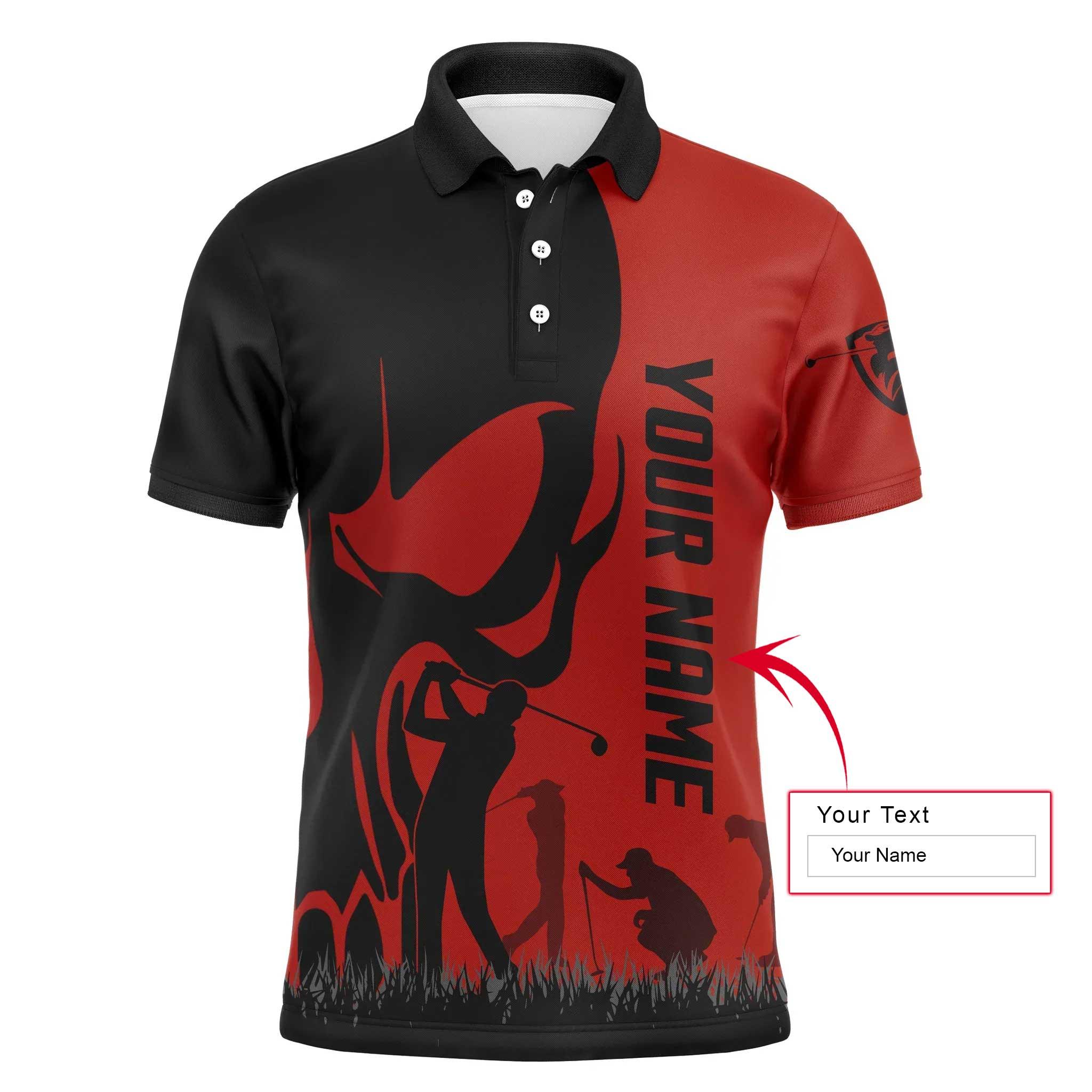 Custom Golf Long Sleeve Men Polo Shirt, Custom Name Skull Golf Ball Skin Apparel Men Golf Polo Shirt - Perfect Gift For Men, Golf Lovers - Image 10
